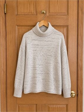NWOT RD Style Ursula Spongey Turtleneck Sweater Light Gray Large Stitch Fix Soft